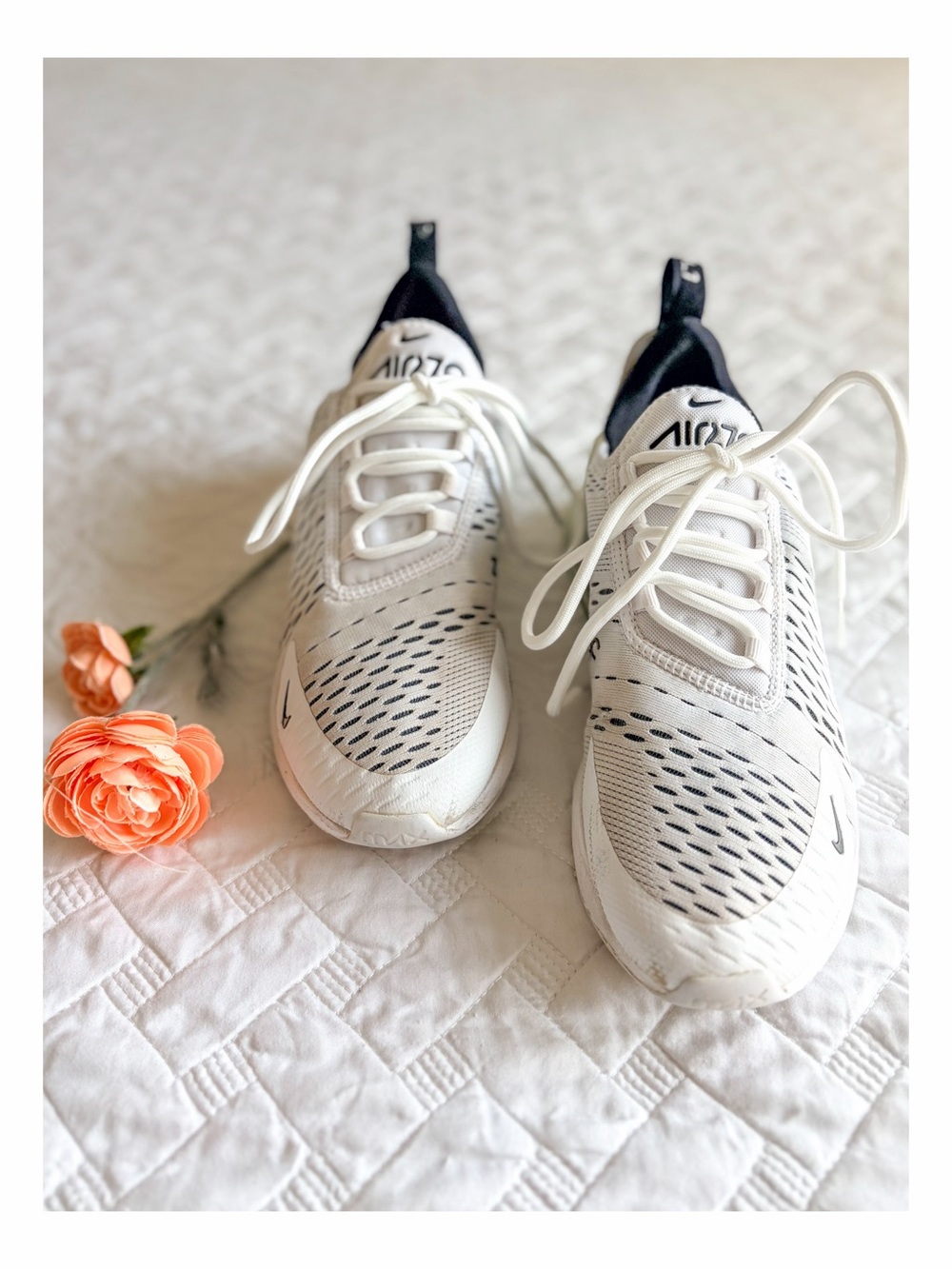 Nike Air Max 270 White Black Sneakers Women’s 8.5 AH6789-100